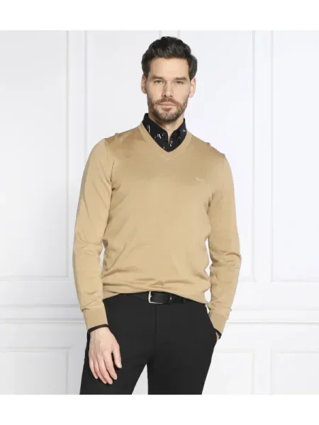 BOSS BLACK de lână pulover baram-l negru