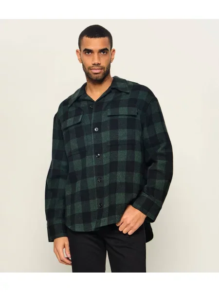 AMI Paris De lână cămașă | Oversize fit verde