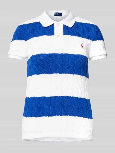 Koszulka polo o kroju slim fit z efektem dzianiny Ralph Lauren białe