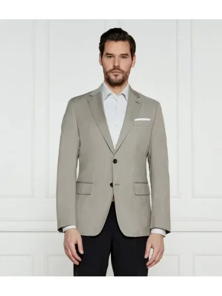 BOSS BLACK De lână sacou | stretch negru