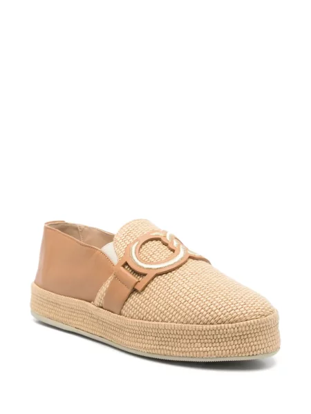 Espadrile Casadei cu broderie maro