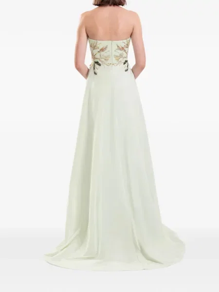 Tafta rochie Saiid Kobeisy drapată verde