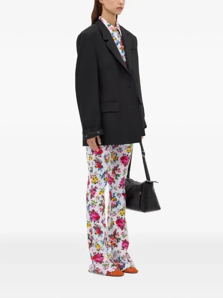Pantaloni Msgm cu model floral alb