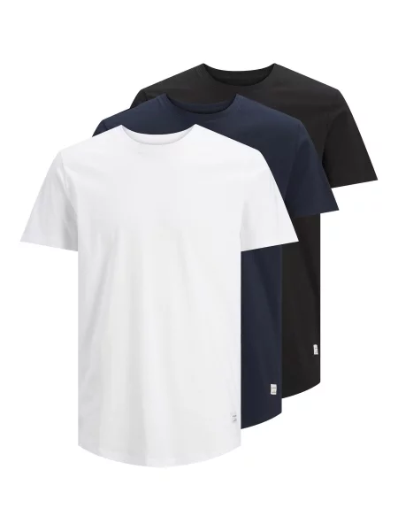 JACK & JONES Tricou JJENoa albastru marin / negru alb