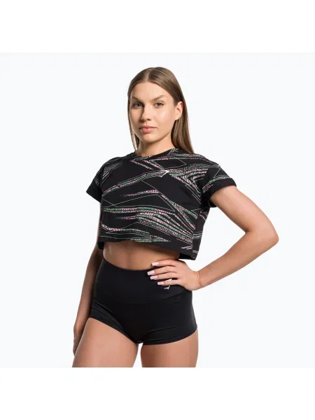 Подрязан топ Gymshark черно