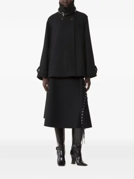 Gulerat palton Lanvin cu două rânduri de nasturi negru