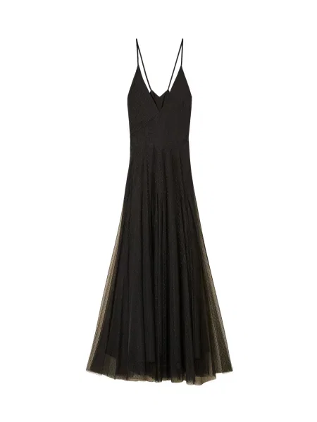 Lung rochie Twinset din tul negru