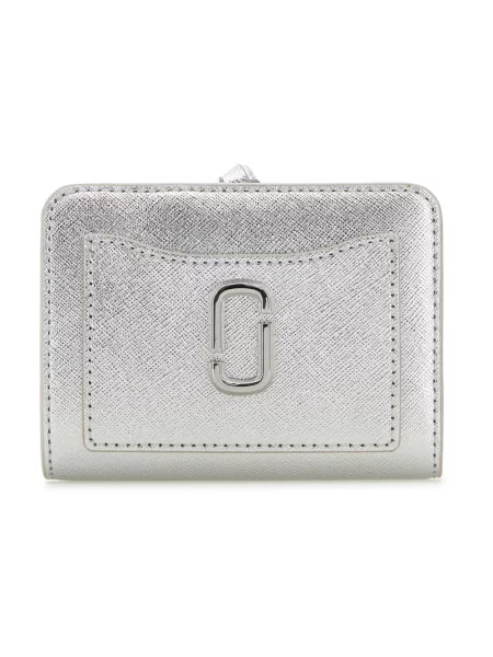 Kompaktowy portfel Marc Jacobs skórzany szary