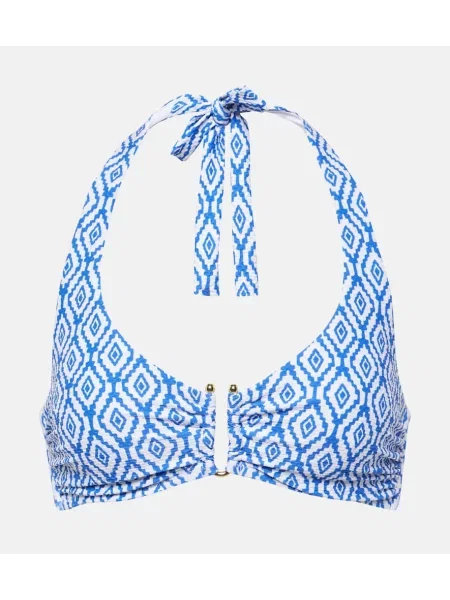 Bikini Heidi Klein z dekoltem halter niebieski