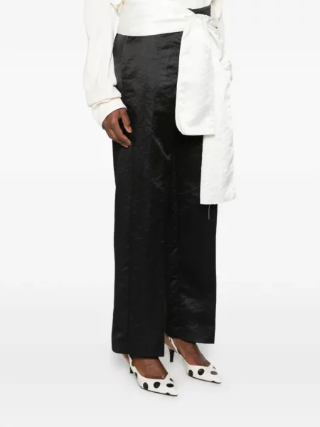 Pantaloni Forte_forte din satin negru