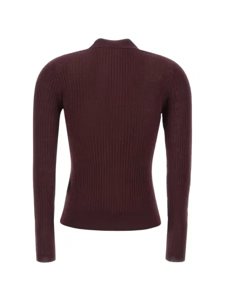 Gulerat tricou polo Lacoste de lână maro
