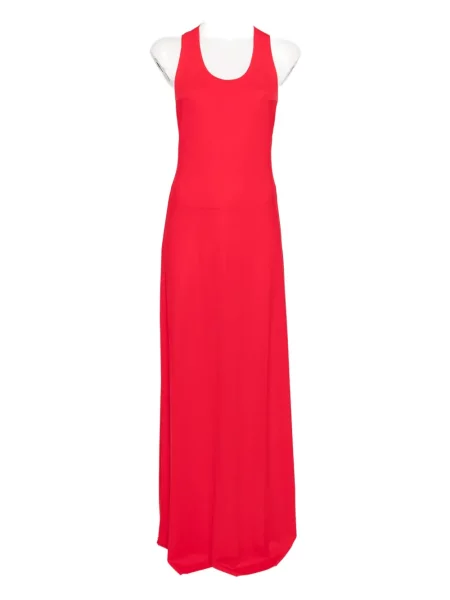 Rochie maxi Medeea fără mâneci de costum roșu