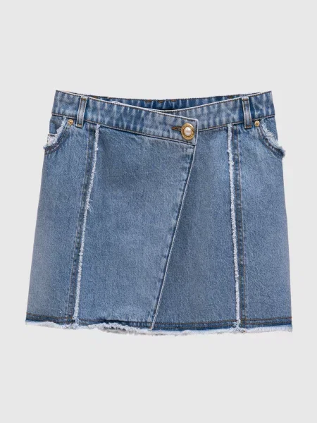 Джинсова спідниця на запах Balmain блакитна