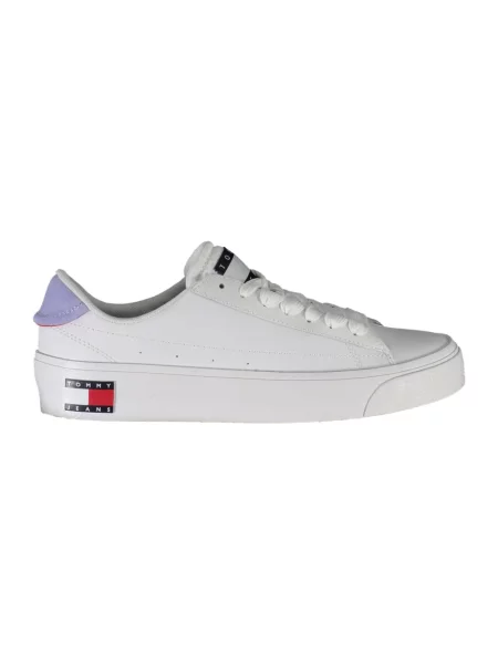 Trampki Tommy Jeans z logo skórzane białe