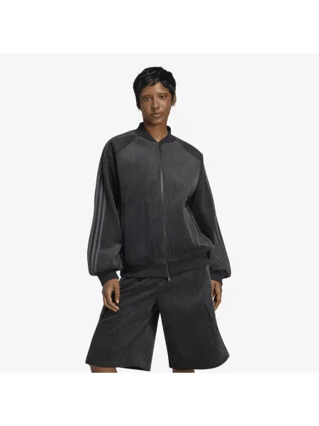 Sweatshirt adidas Corduroy SST Oversized Track Top Black/ Utility Black L negru