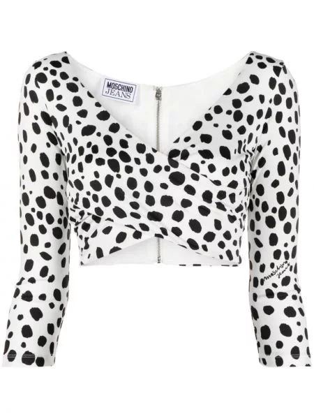 Cropp top Moschino cu imagine alb