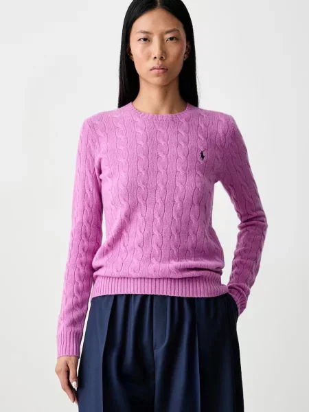 Polo Ralph Lauren pulover pentru femei cu amestec de cașmir roz