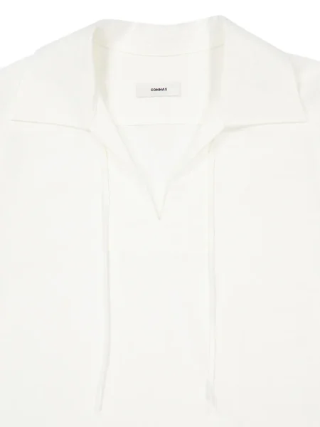 Háčkování košile Commas s vázáním bílá