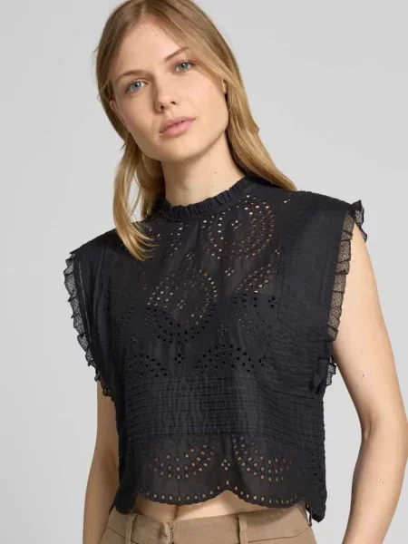 BOSS Orange bluzka z aplikacją czarny