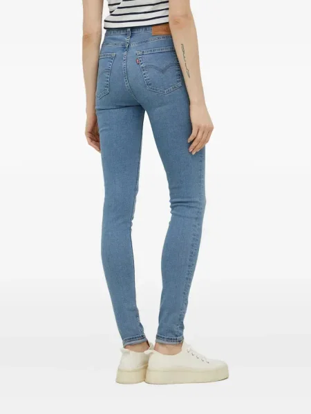 Ретро слаб дънки skinny fit Levi's® с разкъсвания синьо