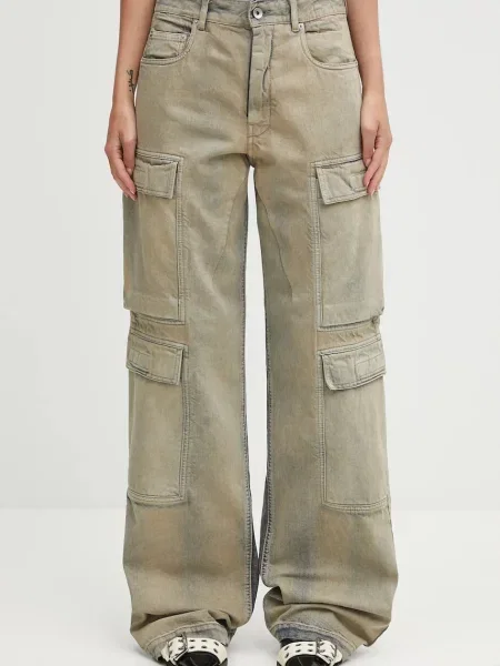 Rick Owens DRKSHDW blugi din Double Cargo medium waist