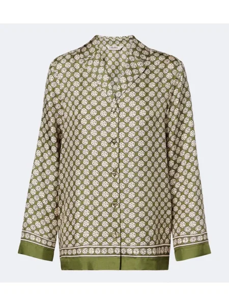 Cămașă 's Max Mara de mătase cu imagine verde