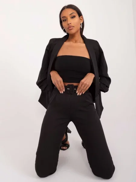 Pantaloni Fashionhunters negru