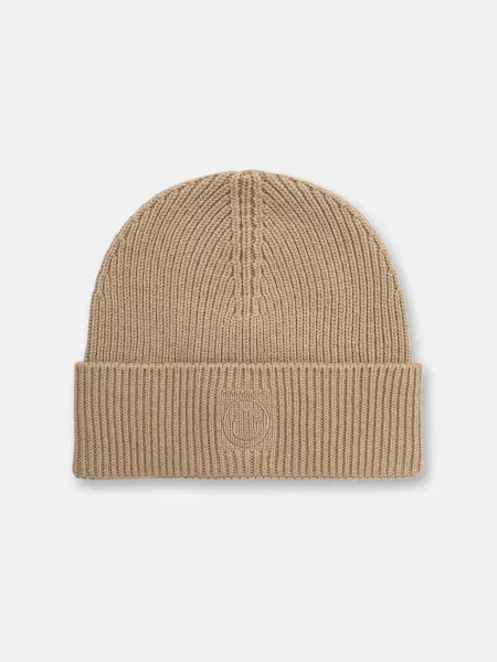 Hugo Blue czapka z dodatkiem wełny beżowy
