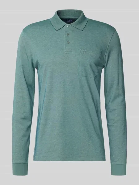 Koszulka polo o kroju regular fit z długim rękawem Christian Berg Men zielone