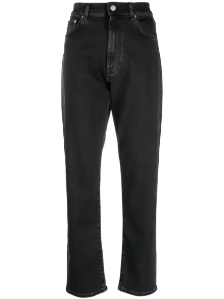 Blugi drepți Loulou Studio cu talie înaltă negru