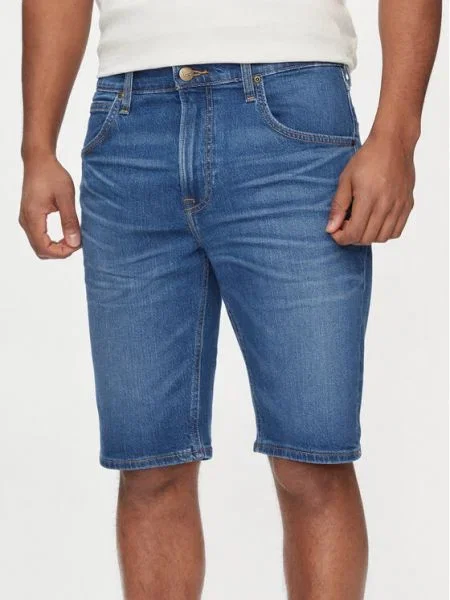 Lee Pantaloni scurți de blugi 5 Pocket Regular Fit albastru
