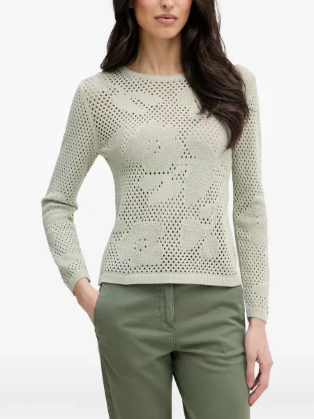 Pulover Benetton cu model floral verde