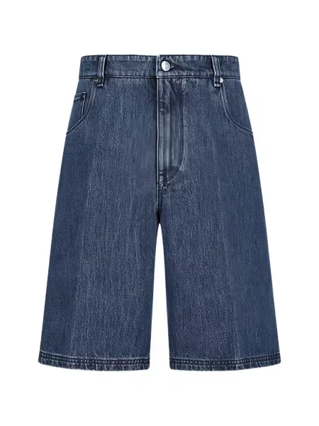 Džínové šortky Fendi s autogramem modré