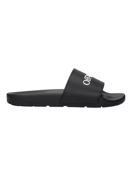 Klapki Off-white z nadrukiem białe