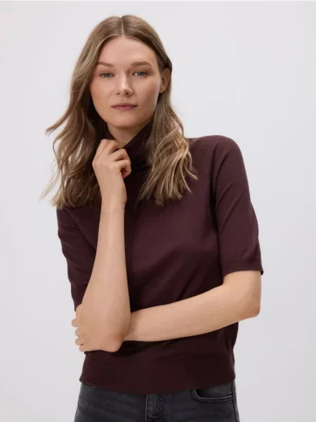 Reserved Светр-водолазка коричневий