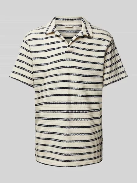 Koszulka polo kroju regular fit z fakturowanym wzorem model ‘IAN’ Only & Sons białe