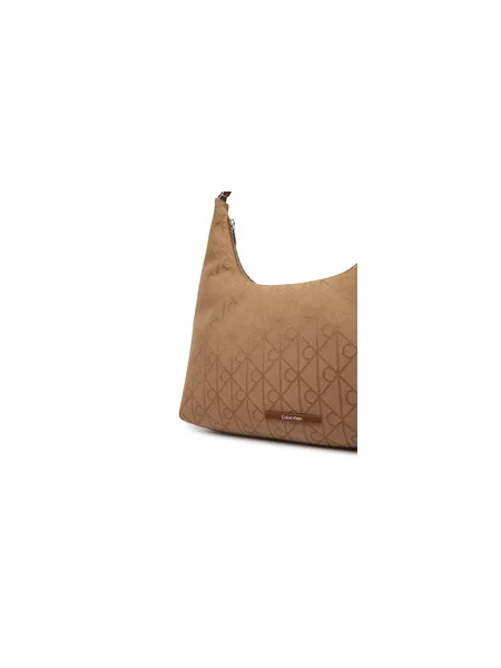 Calvin Klein Táska Emblem Jacquard Barna bézs