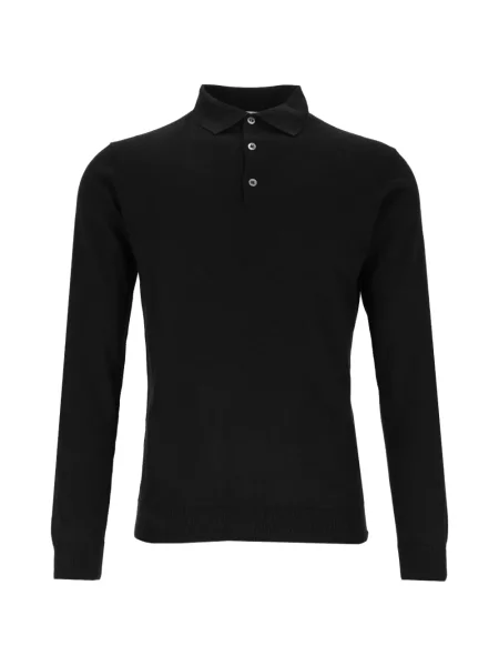 Lung tricou polo Al Duca D’aosta 1902 tricotate negru