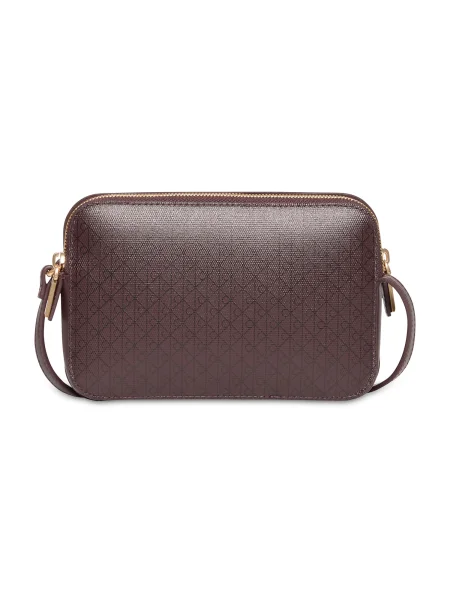 Calvin Klein Geantă Emblem Aop Elongated Camera Bag Vișiniu bordo