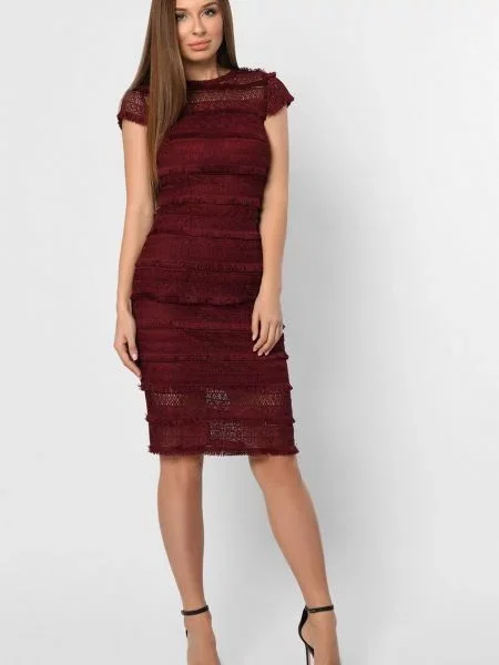 CARICA Сукня міді бордовий