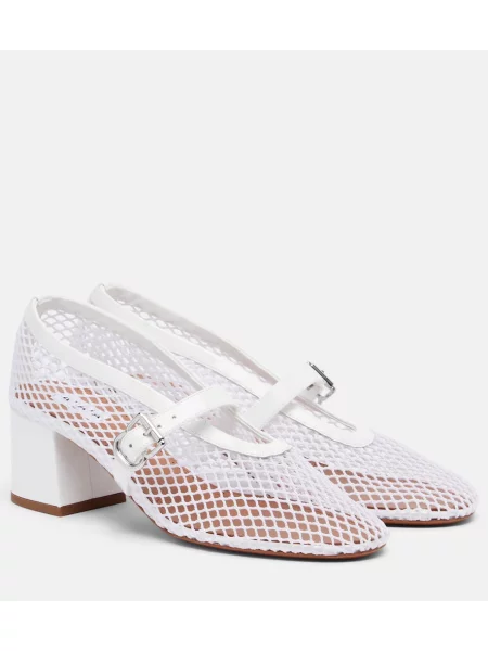 Pantofi cu toc Alaïa plasă alb
