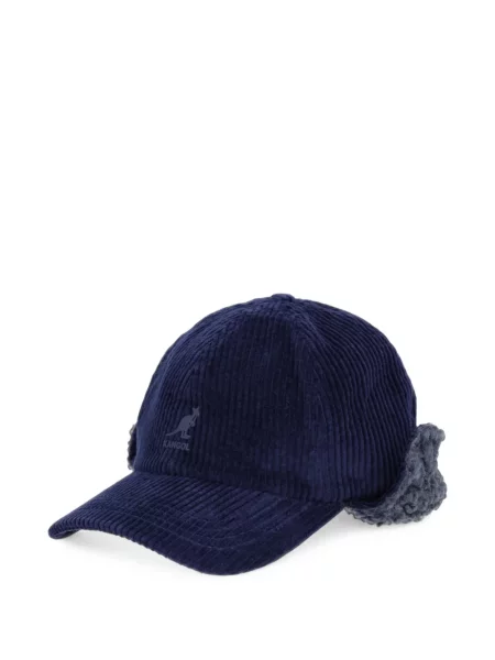 Șapcă Kangol de catifea cord albastru
