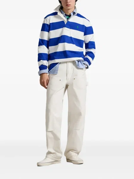 Ριγέ δερμάτινος κάλτσες Polo Ralph Lauren με κορδόνι μαύρο