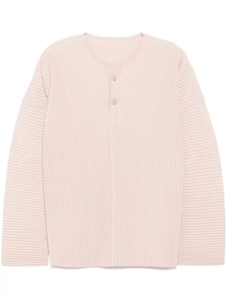 Плисирана тениска с дълъг ръкав Homme Plissé Issey Miyake розово