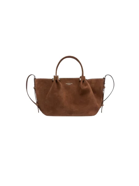 Shopperka Weekend Max Mara zamszowa brązowa