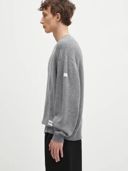 Πουλόβερ κασμίρ NEIGHBORHOOD Cashmere Crewneck Sweater ανδρικό γκρι