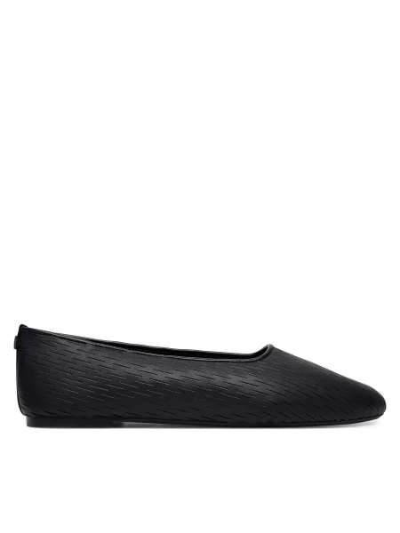 Μπαλαρίνες Calvin Klein Oblique Ballerina Cut Lth μαύρο