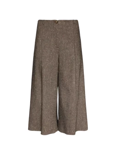 Pantaloni Elena Mirò din tweed maro