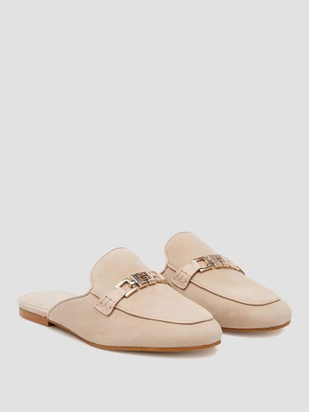 Шкіряні Мюлі GUESS бежевий