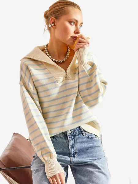 Bianco Lucci Pulover Pullover / modra bež